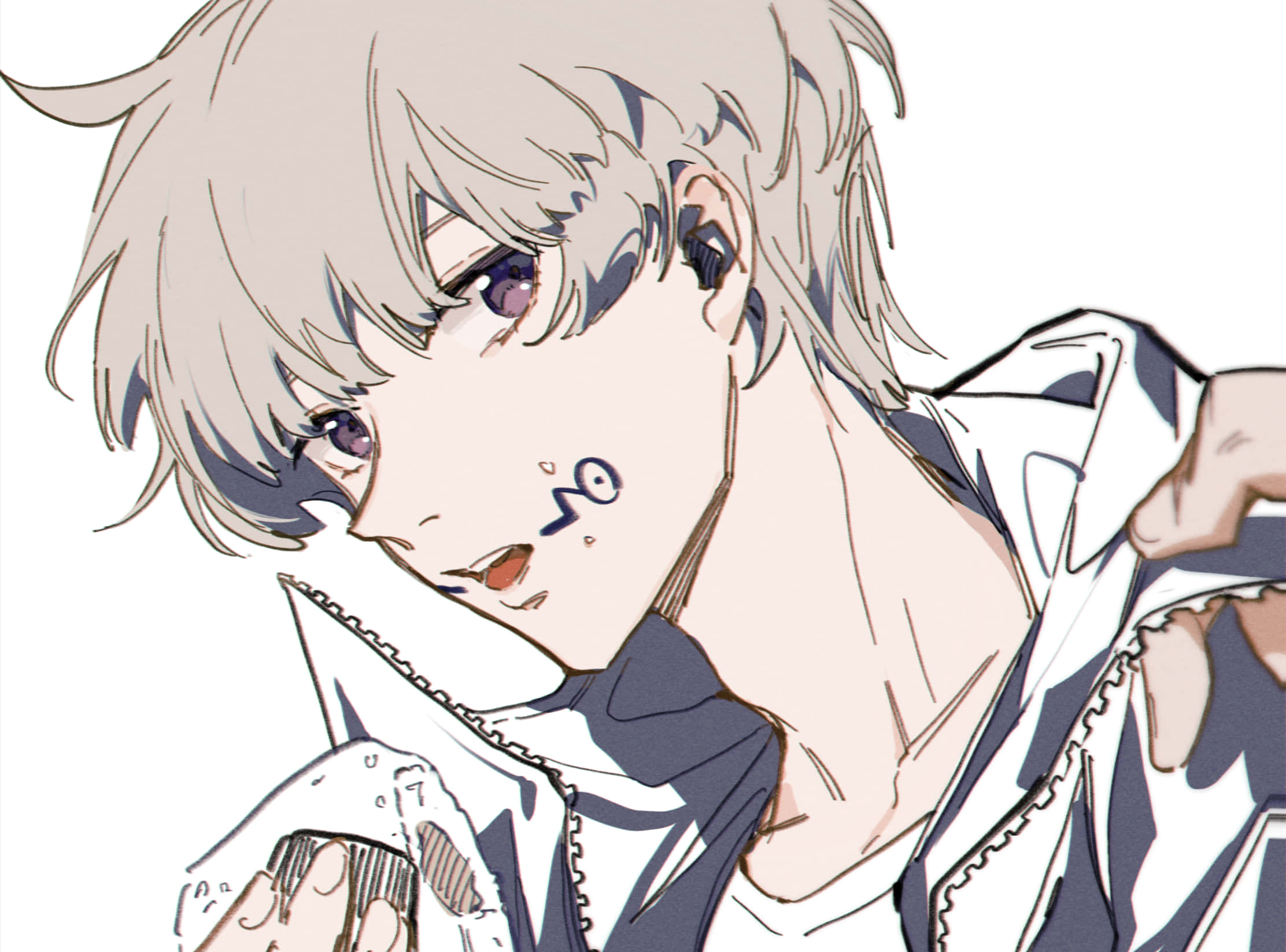 Toge Inumaki, silver hair, purple eyes, Full HD Desktop Wallpaper