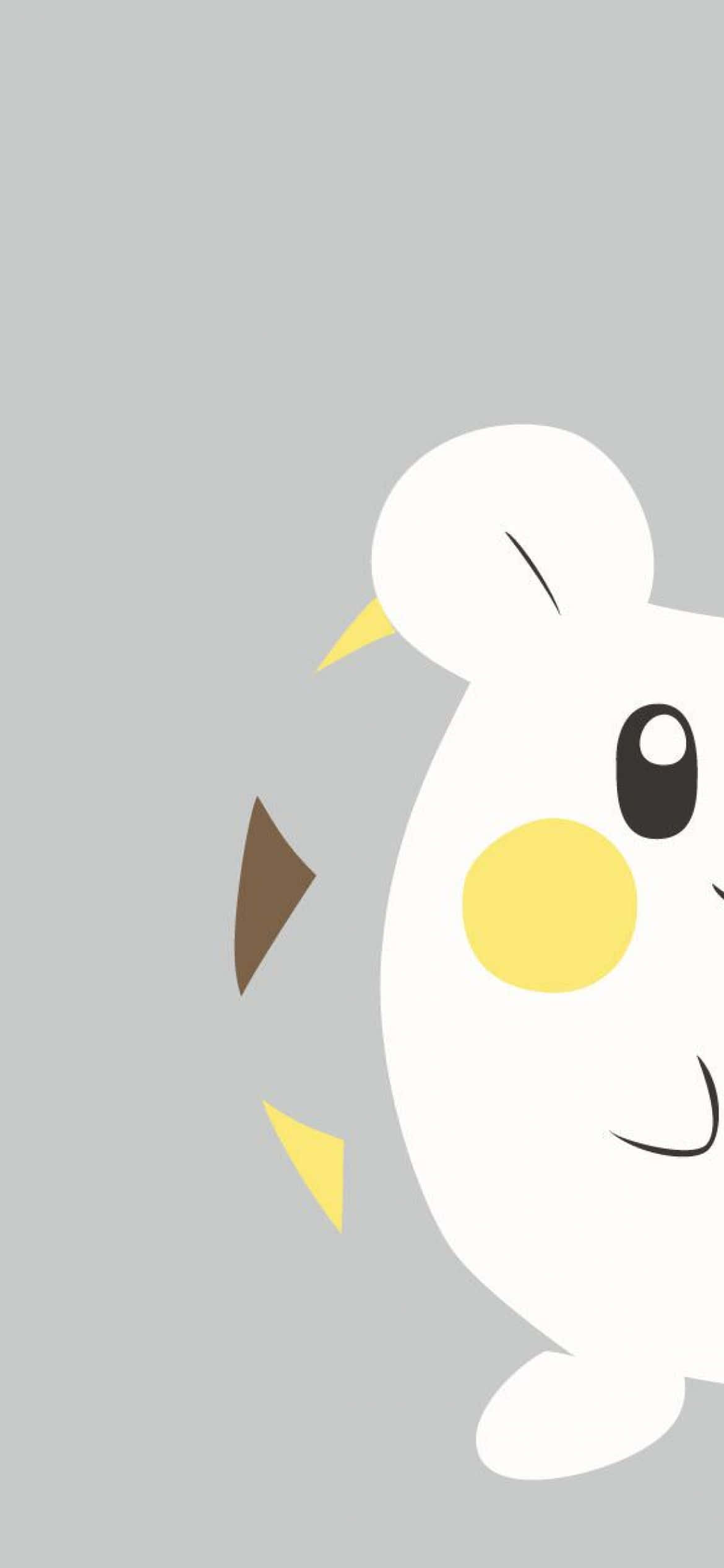 Togedemaru, white cartoon bird, yellow cheeks, Full HD Phone Wallpaper