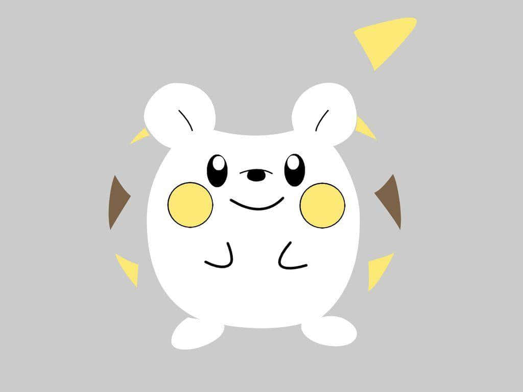 Togedemaru, yellow cheeks, white cartoon hamster, SD Desktop Wallpaper