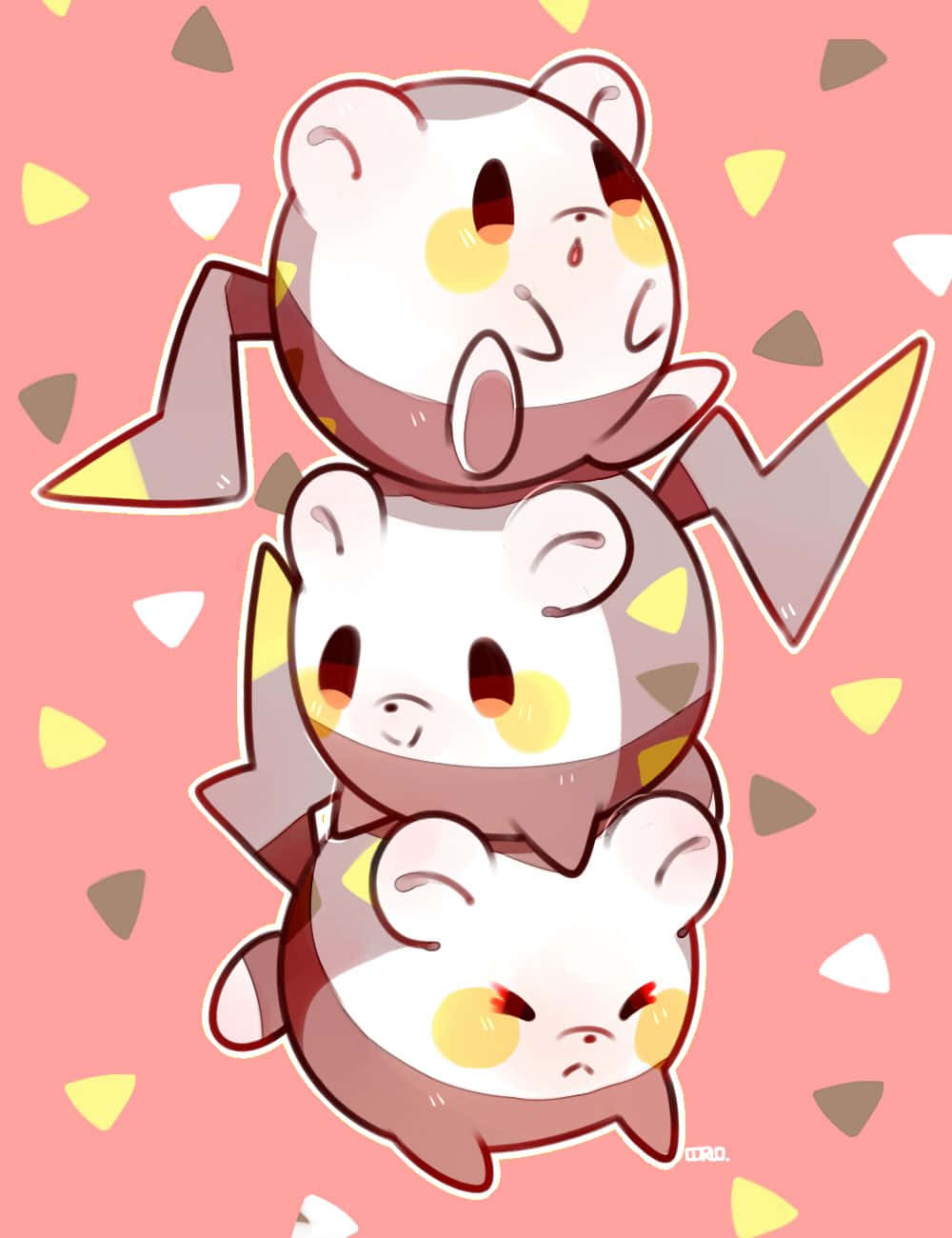 Togedemaru, yellow cheeks, candy corn ears, HD Phone Wallpaper