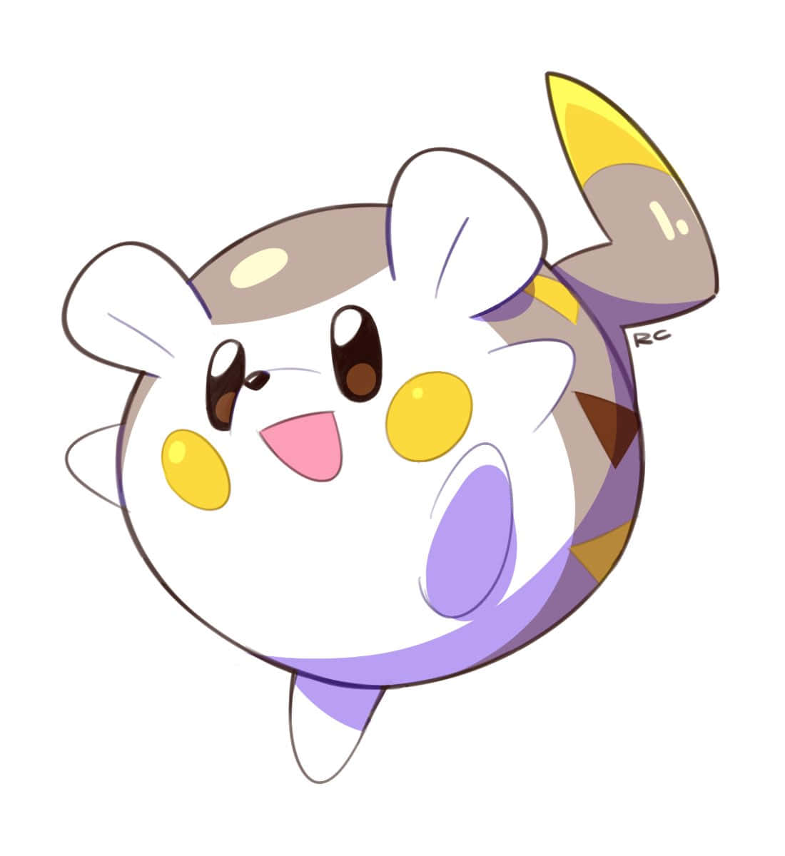 Togedemaru, white fur, yellow cheeks, SD Phone Wallpaper