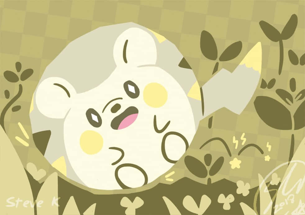 Togedemaru, yellow cheeks, closed eyes, SD Desktop Wallpaper