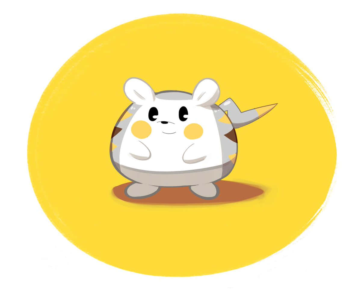 Togedemaru, yellow circle background, yellow cheeks, SD Desktop Wallpaper