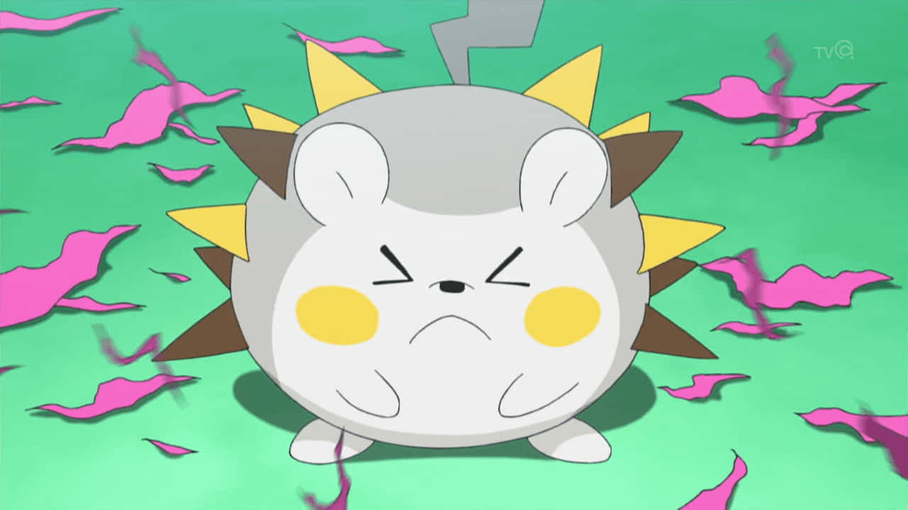 Togedemaru, triangular spikes, pink petals, HD Desktop Wallpaper