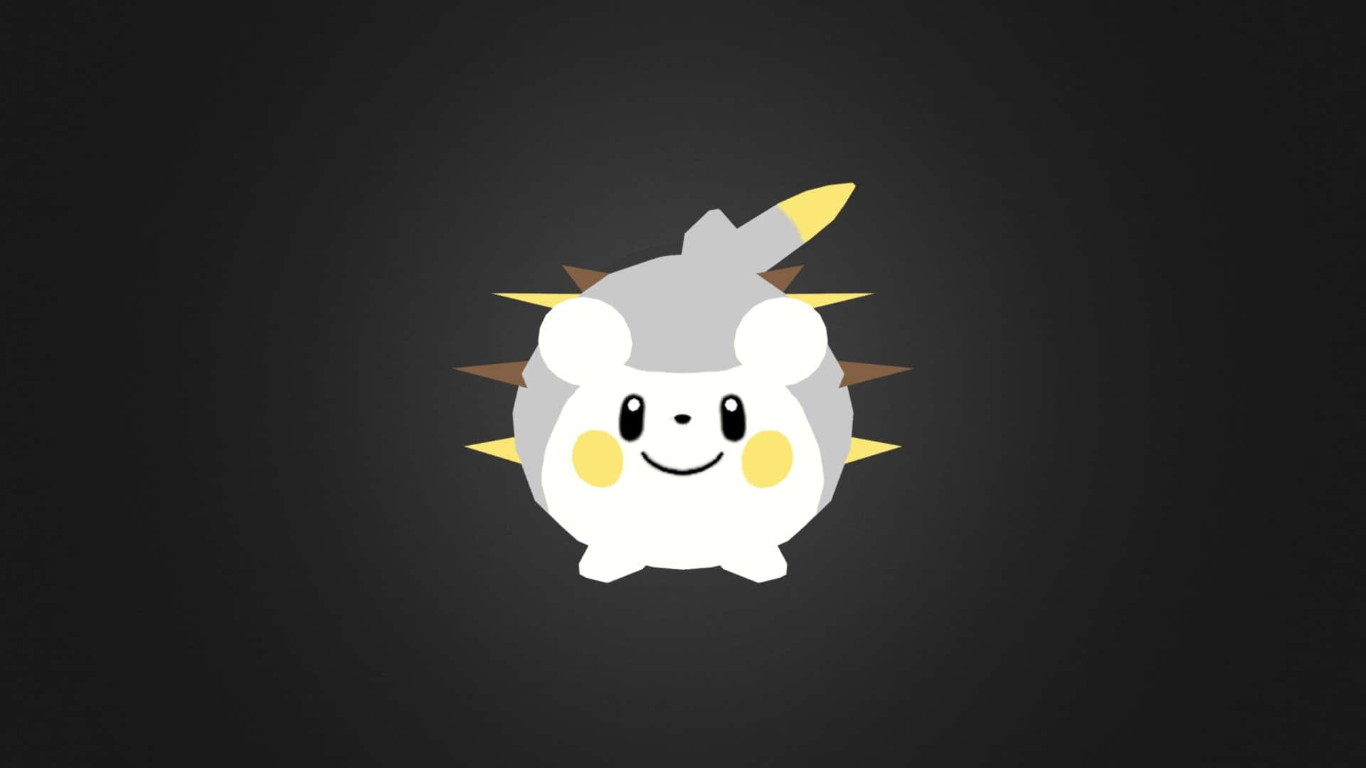 Togedemaru, gray body, white face, Full HD Desktop Wallpaper