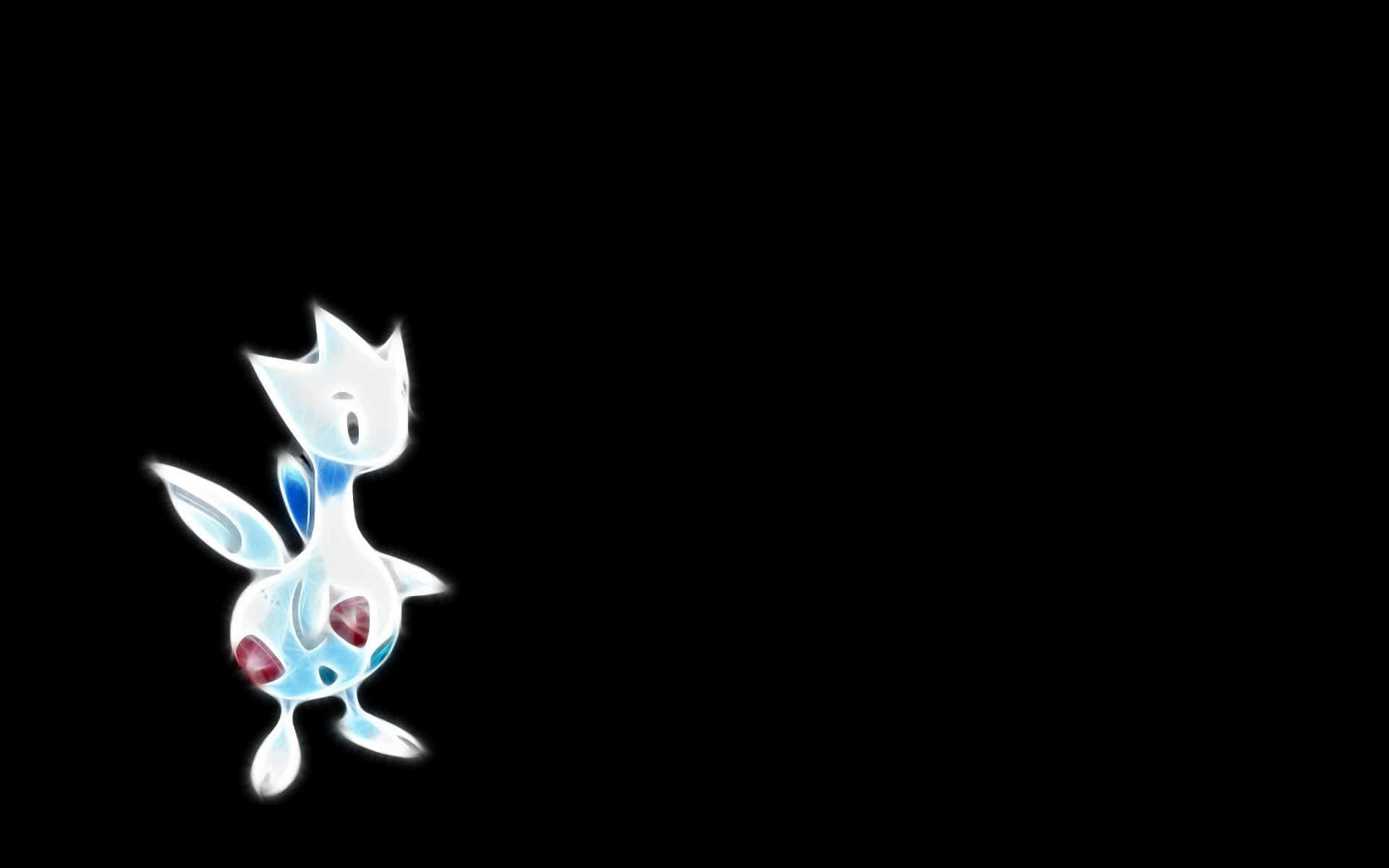 Glowing Togetic, white and blue, red gem-like markings, Full HD Desktop Wallpaper