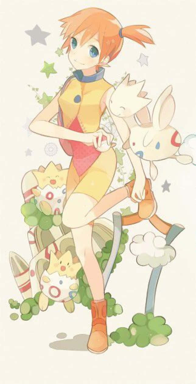 Togetic, Misty, orange hair, SD Phone Wallpaper