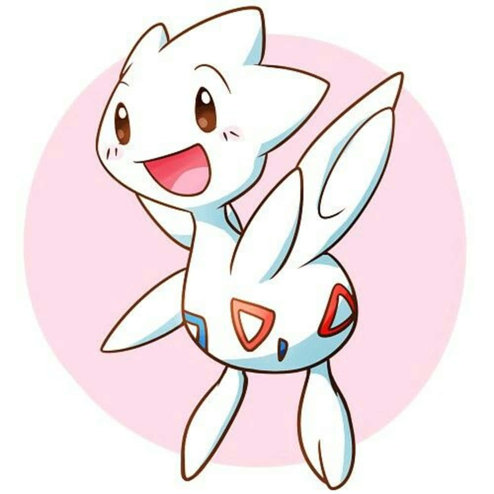 Togetic, pink circle, white anime-style, SD Desktop Wallpaper