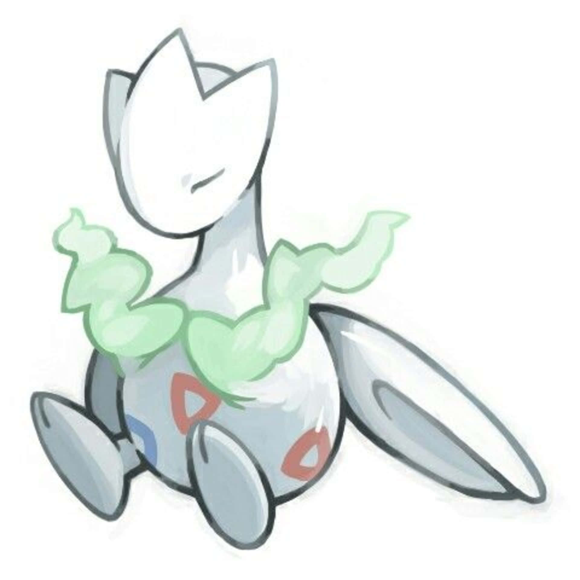 Togetic, white, green leaf-like appendages, Full HD Desktop Wallpaper