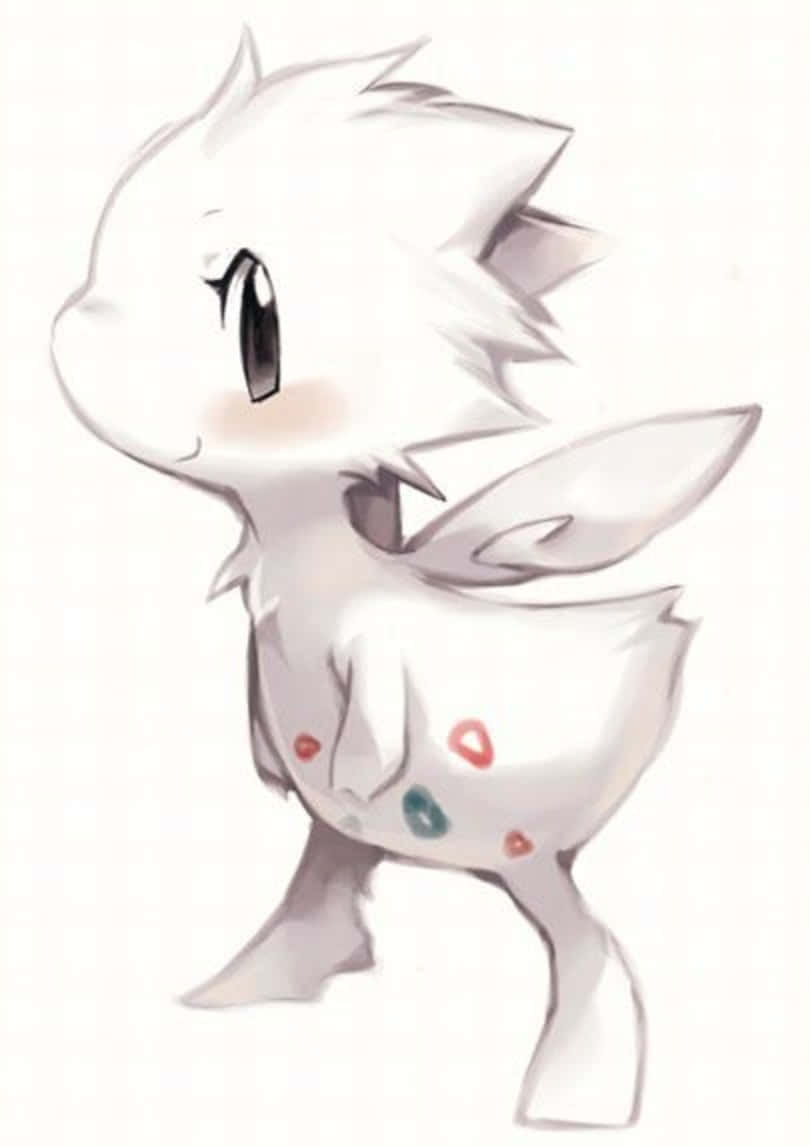 Togetic, white, anime-style, SD Phone Wallpaper