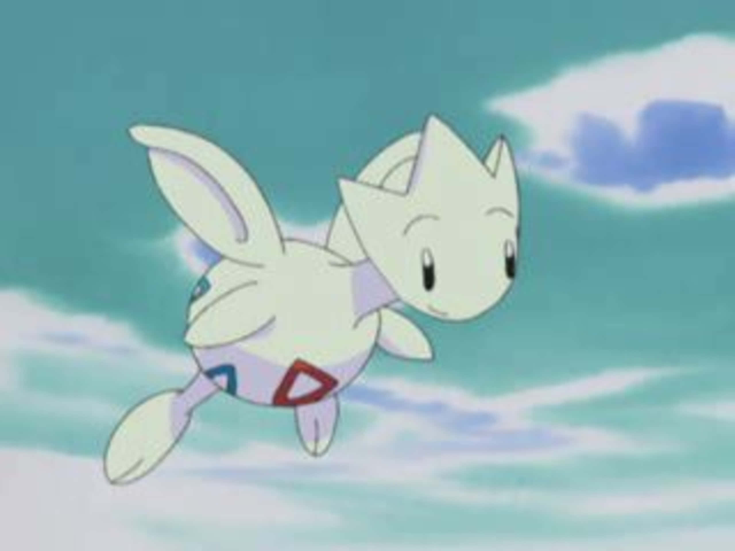 Togetic, white cartoon creature, bunny ears, 2K Desktop Wallpaper