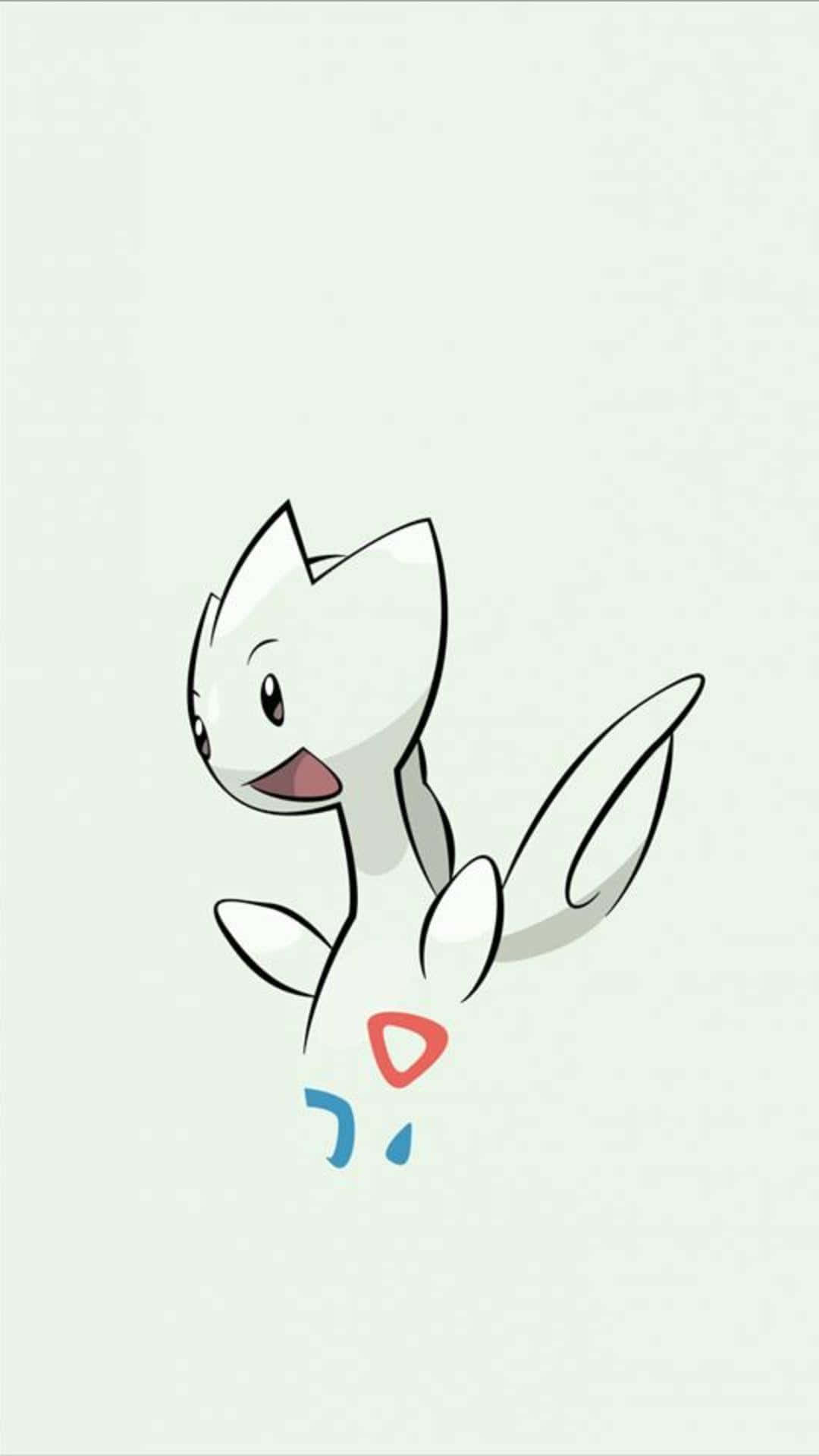 Togetic, hands up, white cartoon cat-like creature, Full HD Phone Wallpaper