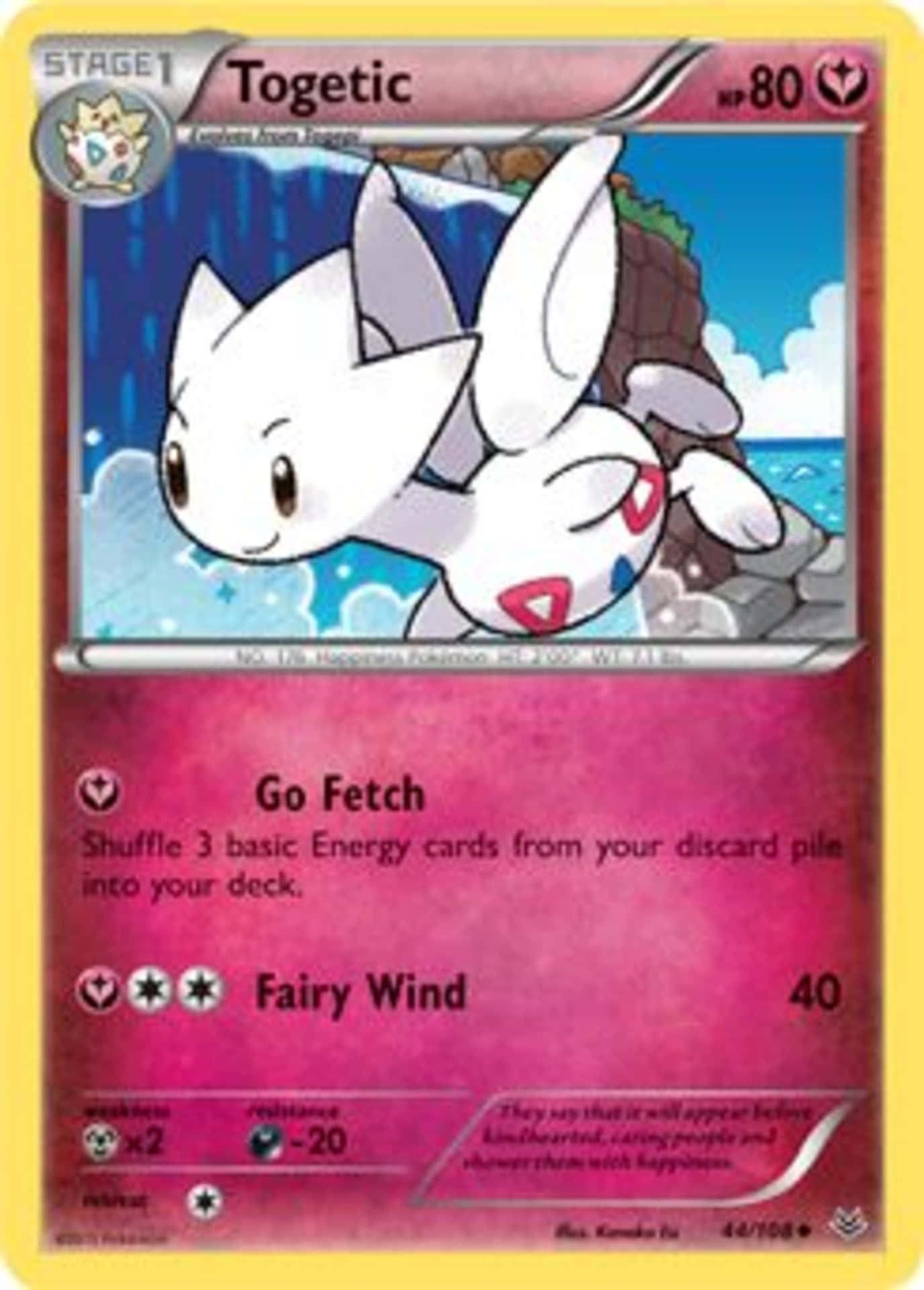 Togetic, pink accents, white Pokémon card, Full HD Phone Wallpaper