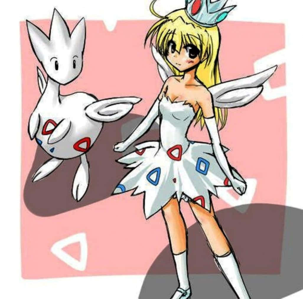Togetic, anime girl, blonde hair, SD Desktop Wallpaper