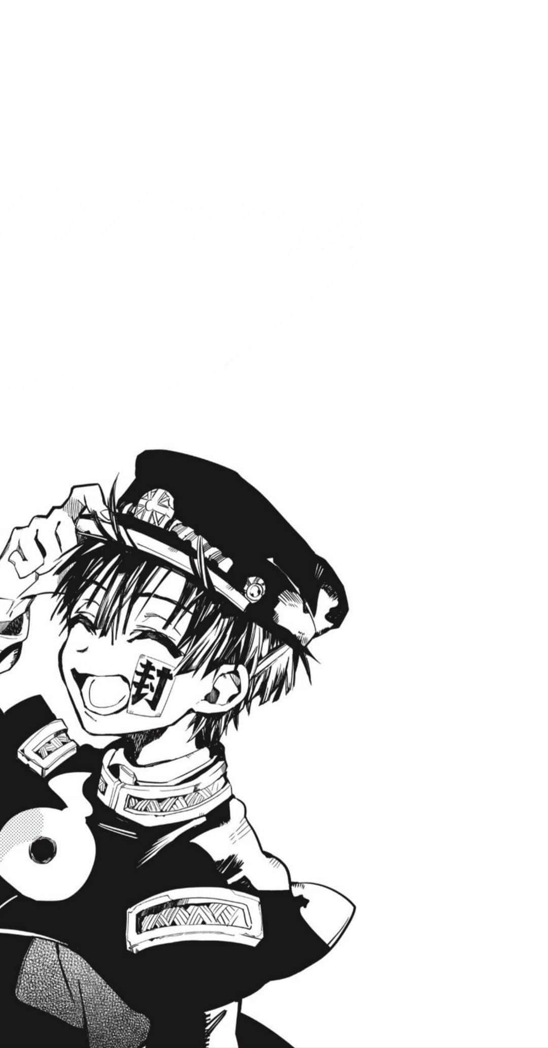 Hanako, black and white anime character, uniform, Full HD Phone Wallpaper