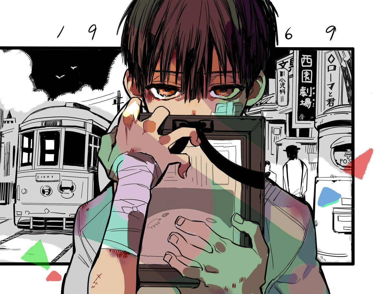 Toilet Bound Hanako Kun, bandaged hands, camera, HD Desktop Wallpaper