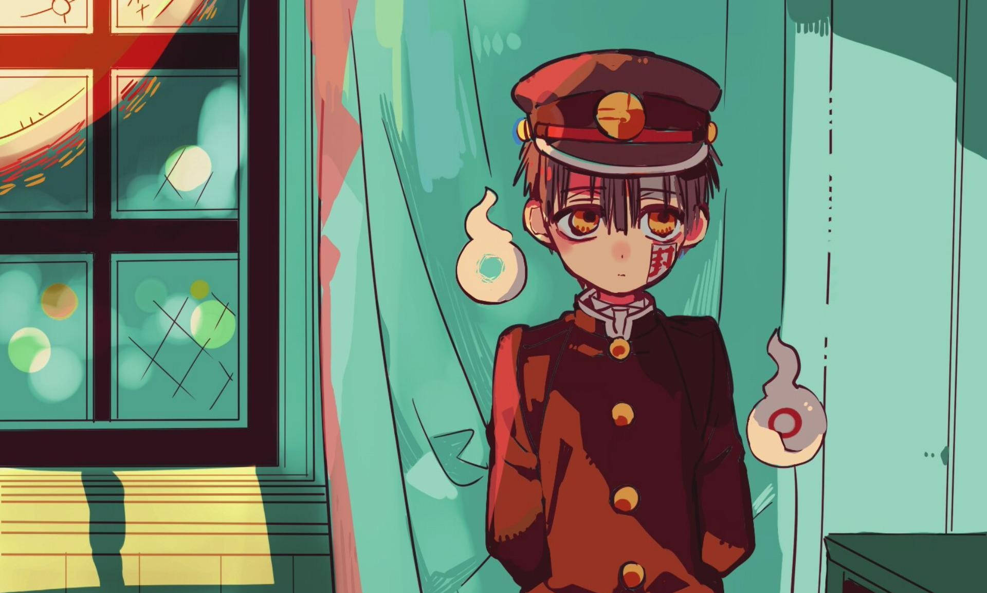 Toilet Bound Hanako Kun, red uniform, cap, Full HD Desktop Wallpaper