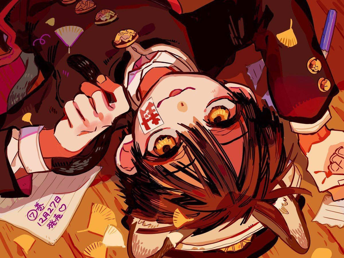 Toilet Bound Hanako Kun, fiery eyes, red mark on forehead, SD Desktop Wallpaper