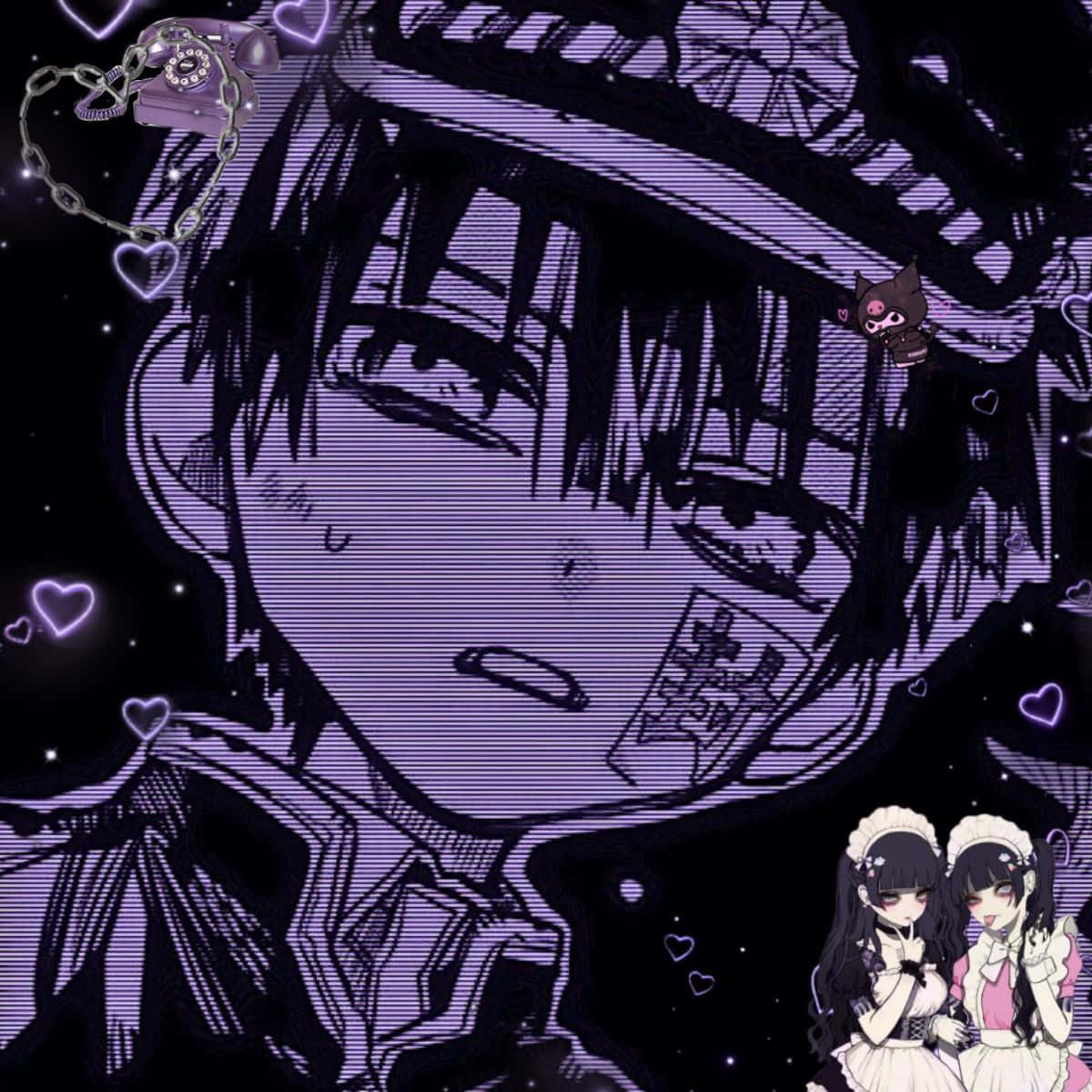 Toilet Bound Hanako Kun, purple hair, hat, SD Desktop Wallpaper