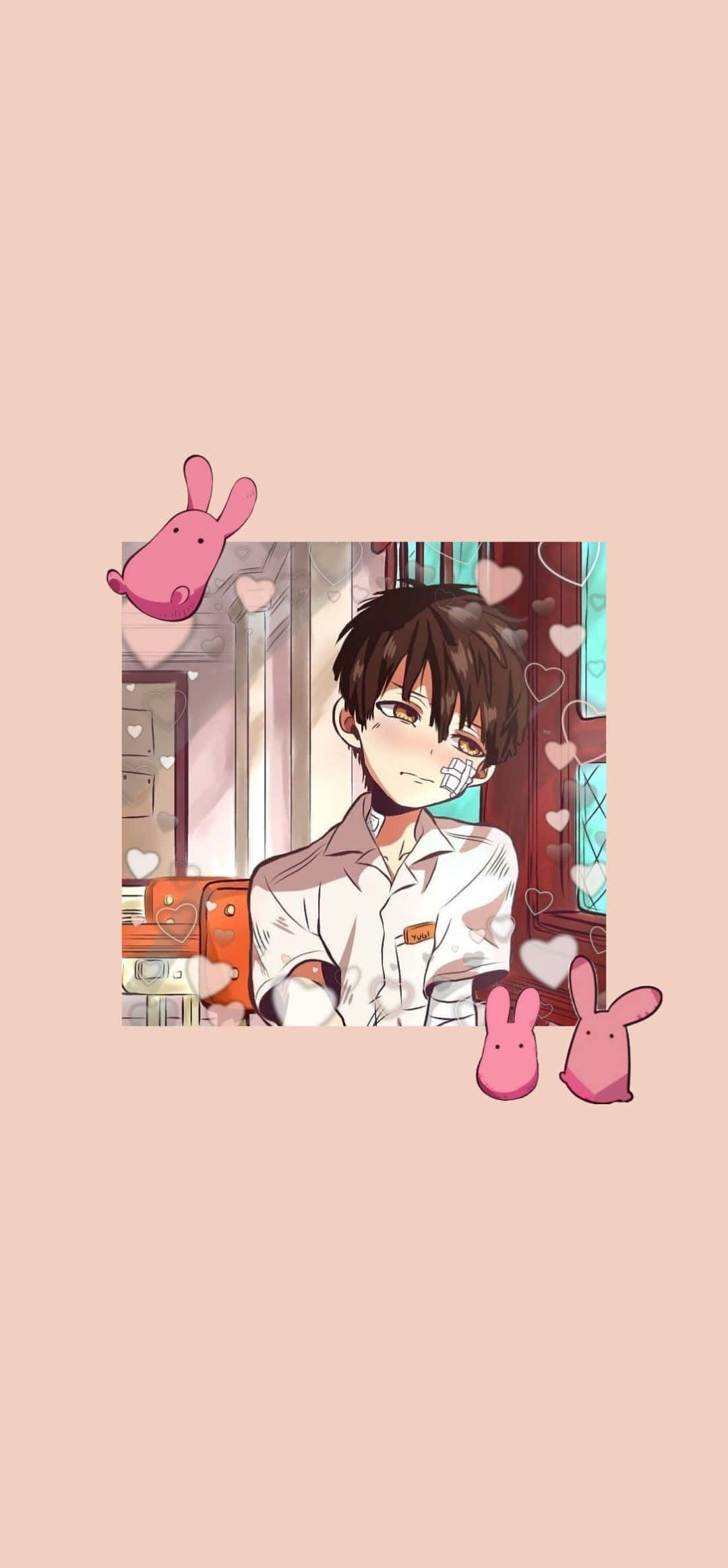 Hanako Kun, Toilet Bound Hanako Kun, pink bunnies, Full HD Phone Wallpaper