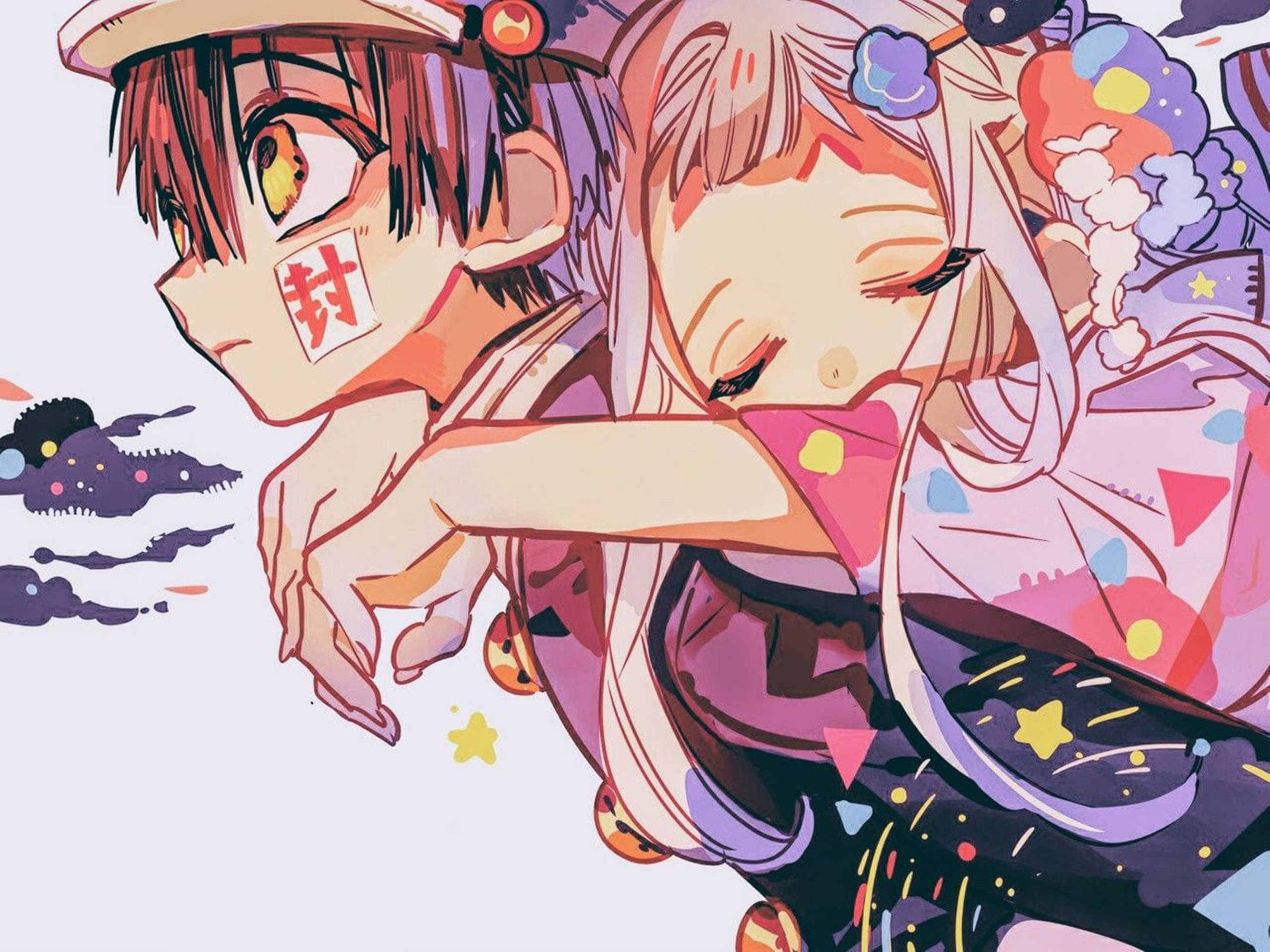 Toilet Bound Hanako Kun, 4K, starry background, 2K Desktop Wallpaper