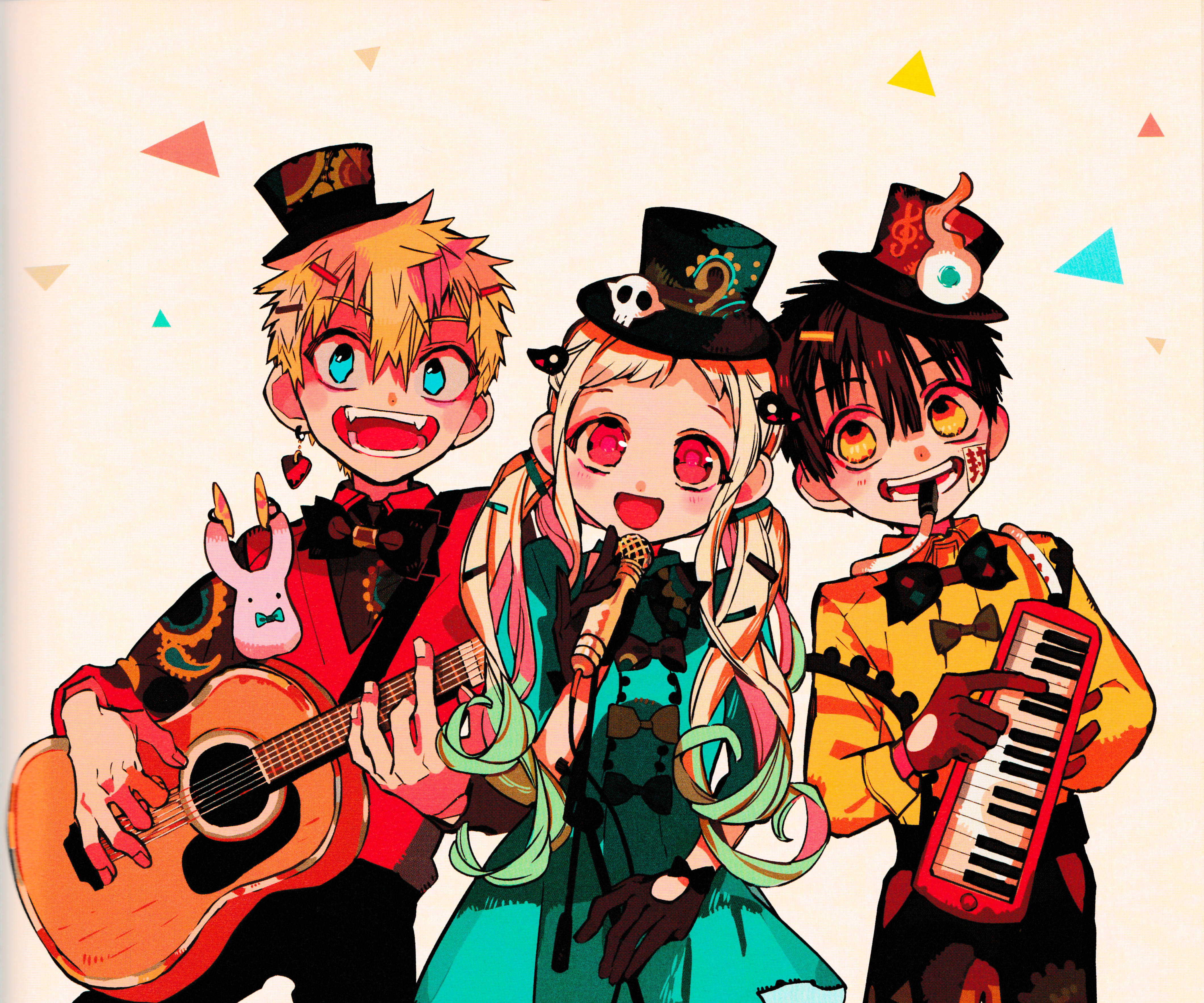 Toilet Bound Hanako Kun, band members, top hats, 4K Desktop Wallpaper