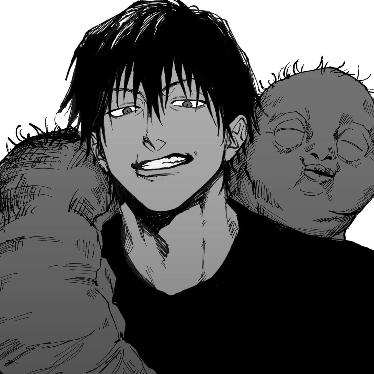 Toji Fushiguro, spiky hair, sinister grin, HD Desktop Wallpaper