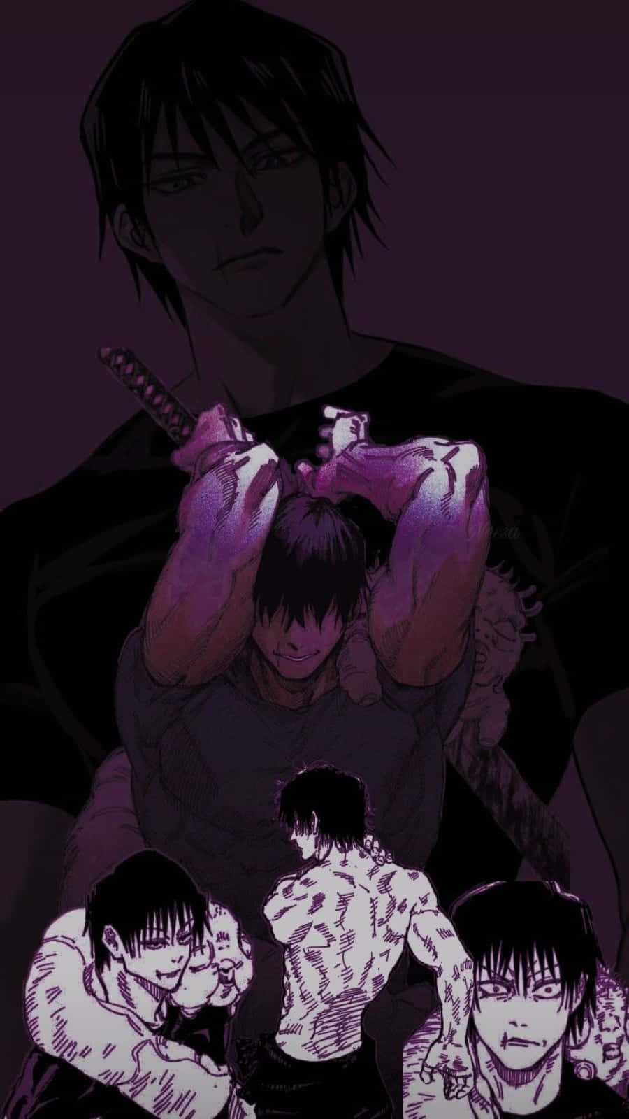 Toji Fushiguro, knife, tattoos, HD Phone Wallpaper