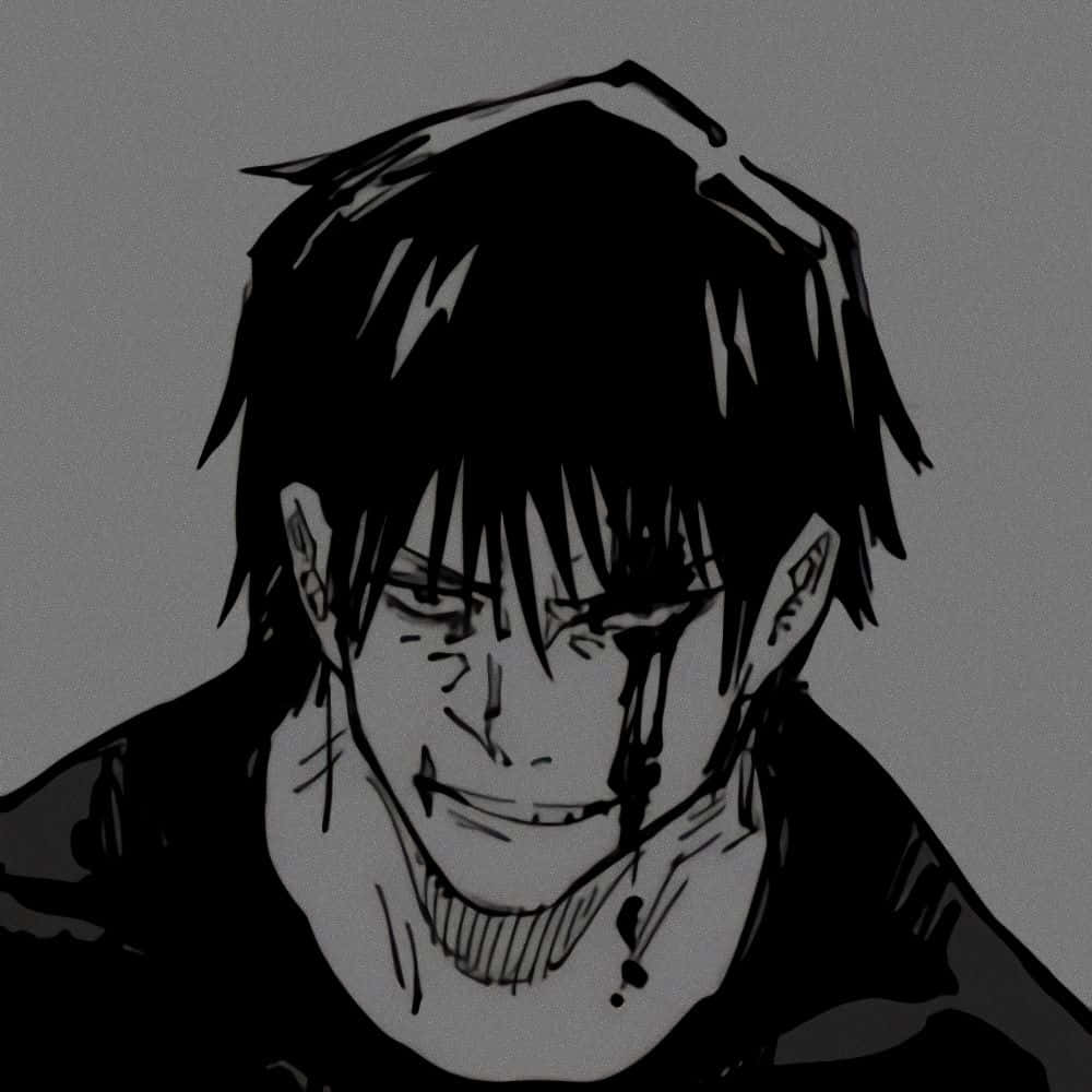 Toji Fushiguro, monochrome sketch, spiky hair, SD Desktop Wallpaper