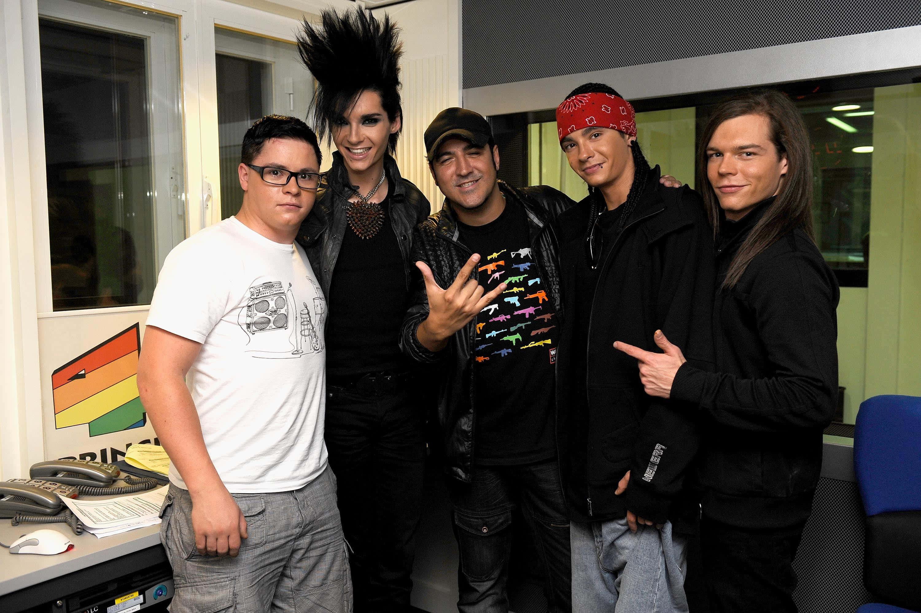 Tokio Hotel, band members, studio visit, 2K Desktop Wallpaper