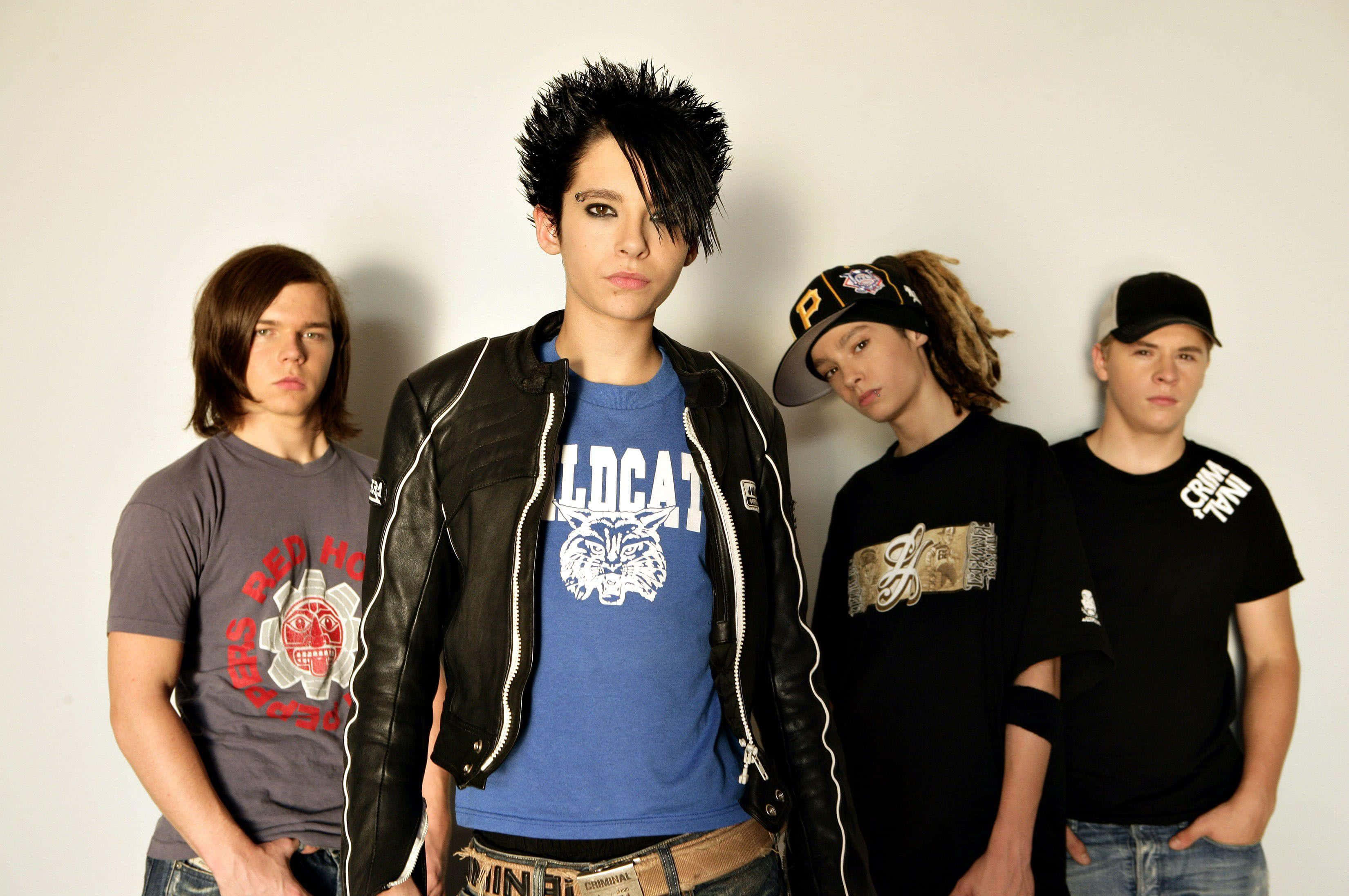 Tokio Hotel, band portrait, edgy hairstyles, 2K Desktop Wallpaper