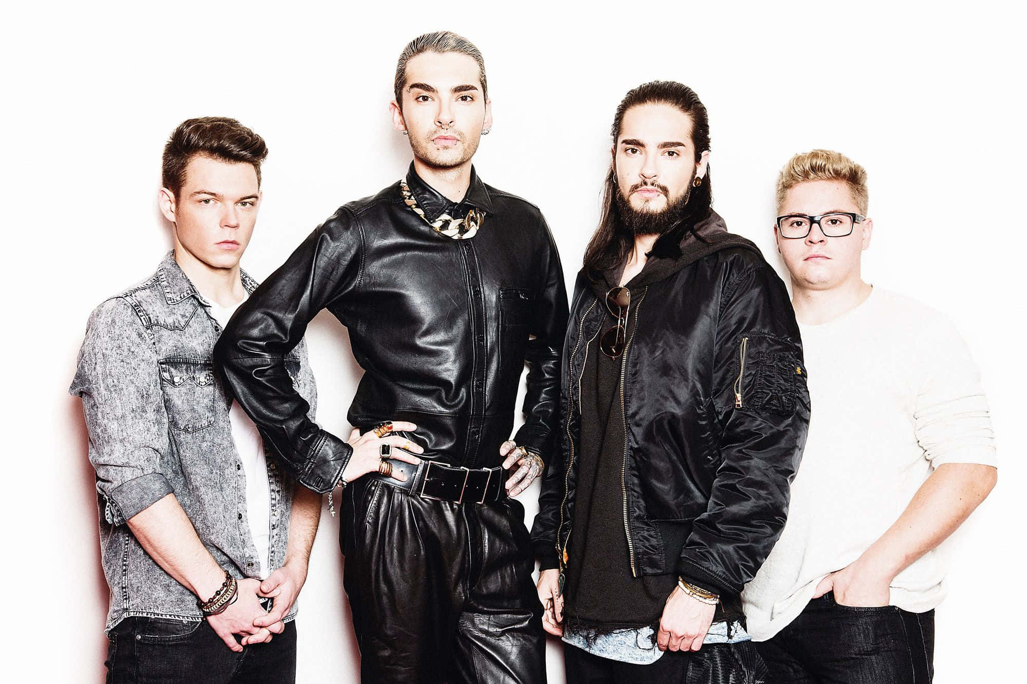 Tokio Hotel, streetwear, white background, Full HD Desktop Wallpaper