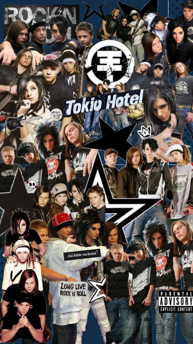 Tokio Hotel, rockstar poses, bold graphics, HD Phone Wallpaper