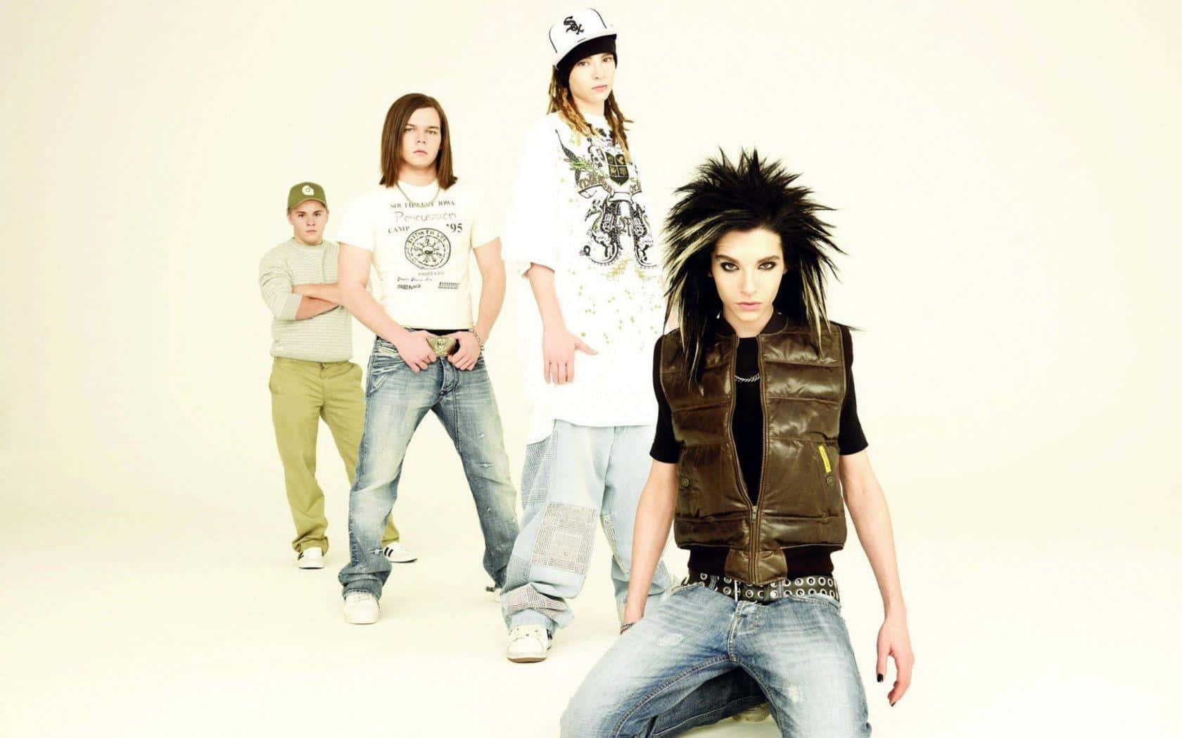 Tokio Hotel, 2000s streetwear, white studio backdrop, HD Desktop Wallpaper