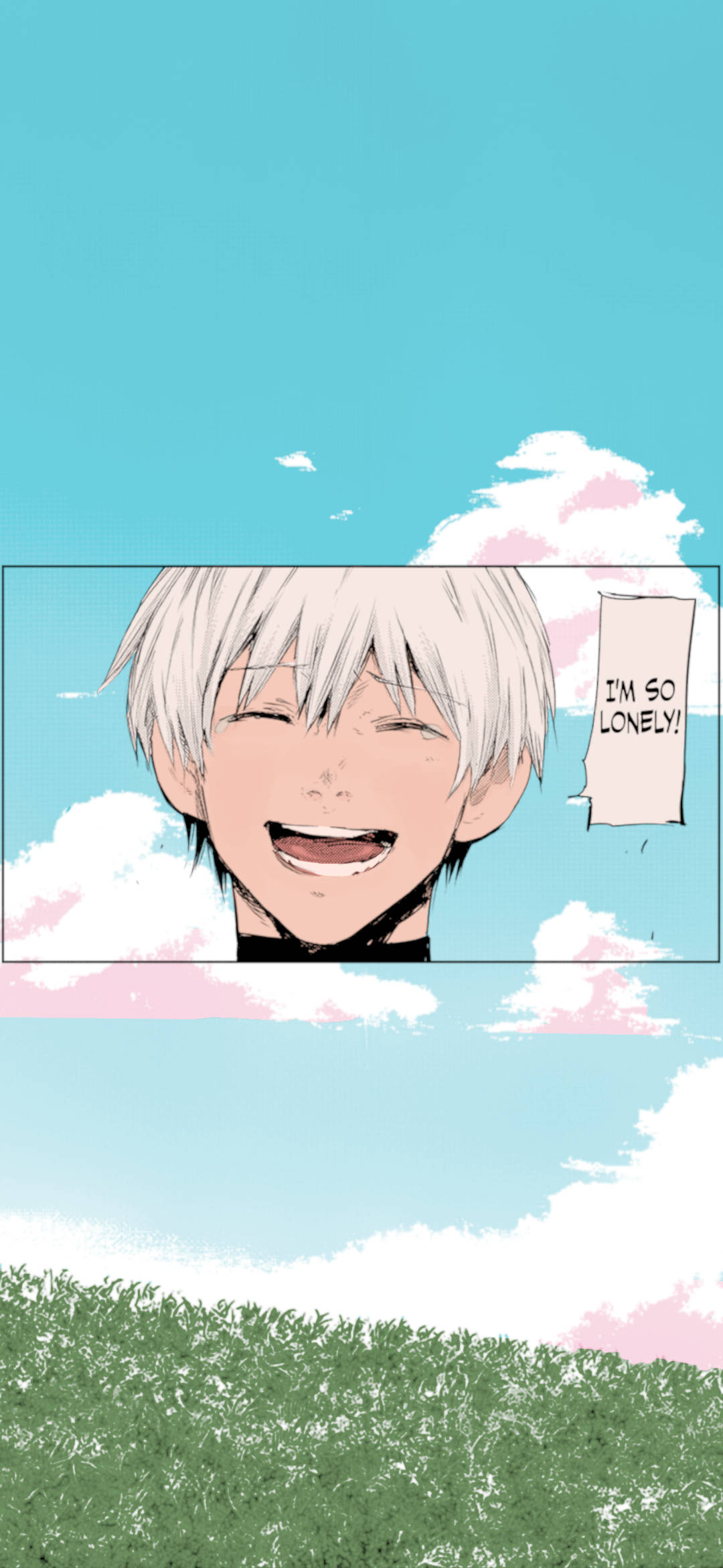 Tokyo Ghoul Aesthetic, white hair, soft blue sky, Full HD Phone Wallpaper