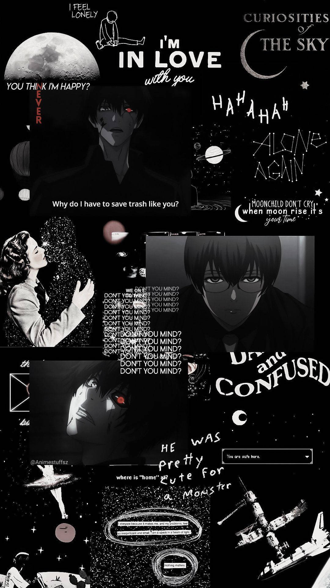 Tokyo Ghoul, anime characters, emotional quotes, Full HD Phone Wallpaper