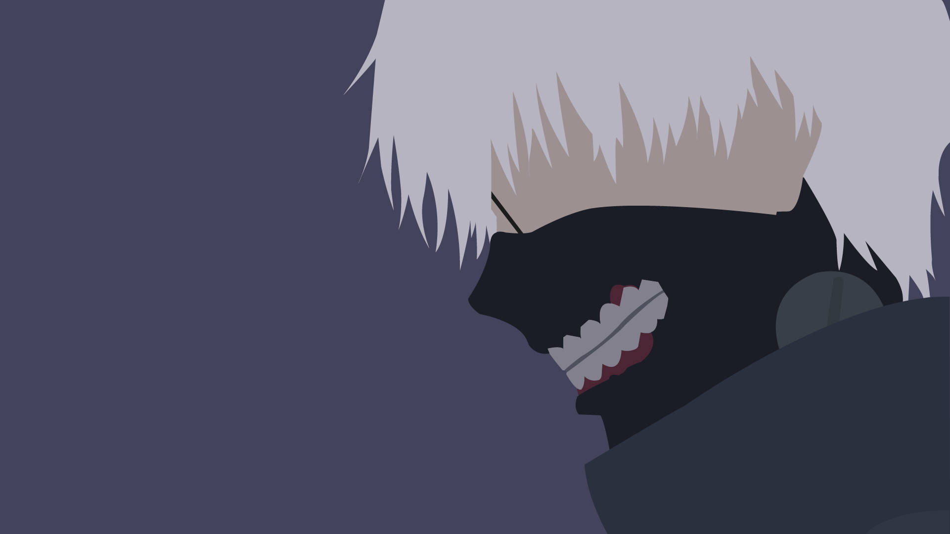 Tokyo Ghoul Aesthetic, spiky white hair, wide grin, Full HD Desktop Wallpaper