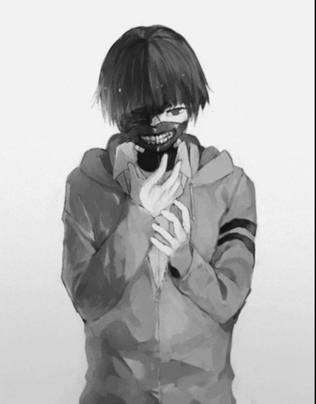 Tokyo Ghoul, half-masked face, hoodie, HD Phone Wallpaper