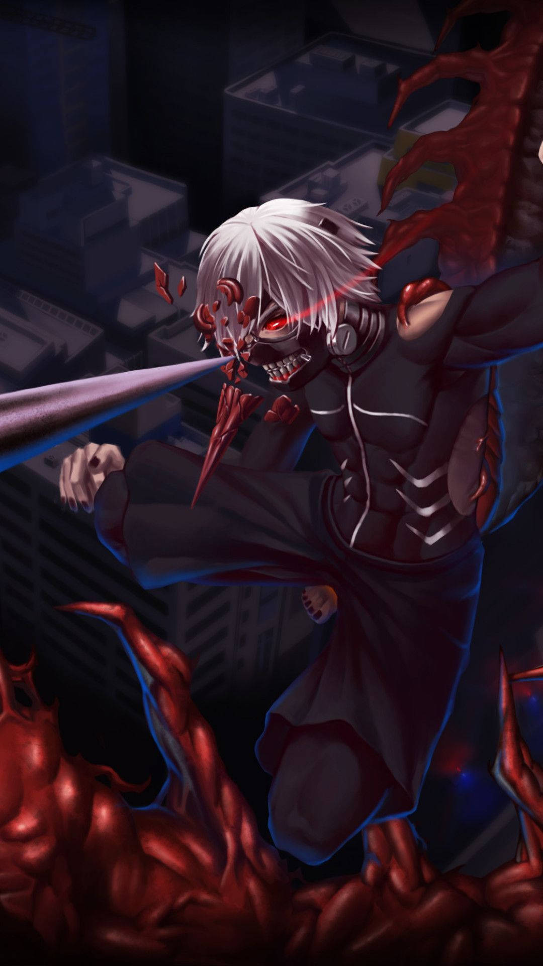 Tokyo Ghoul Characters, white-haired, red eyes, Full HD Phone Wallpaper