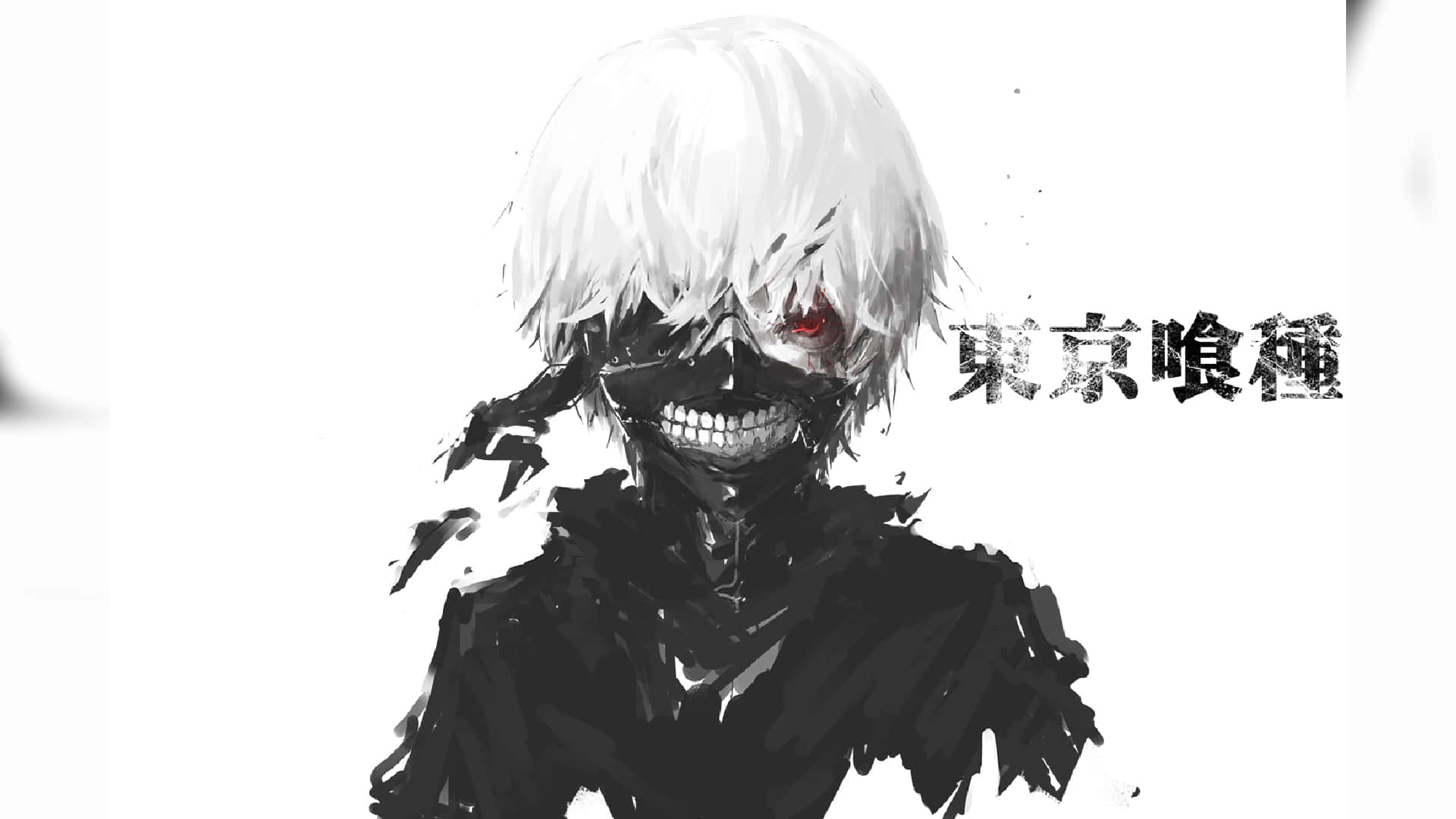 Tokyo Ghoul, white hair, black mask, Full HD Desktop Wallpaper