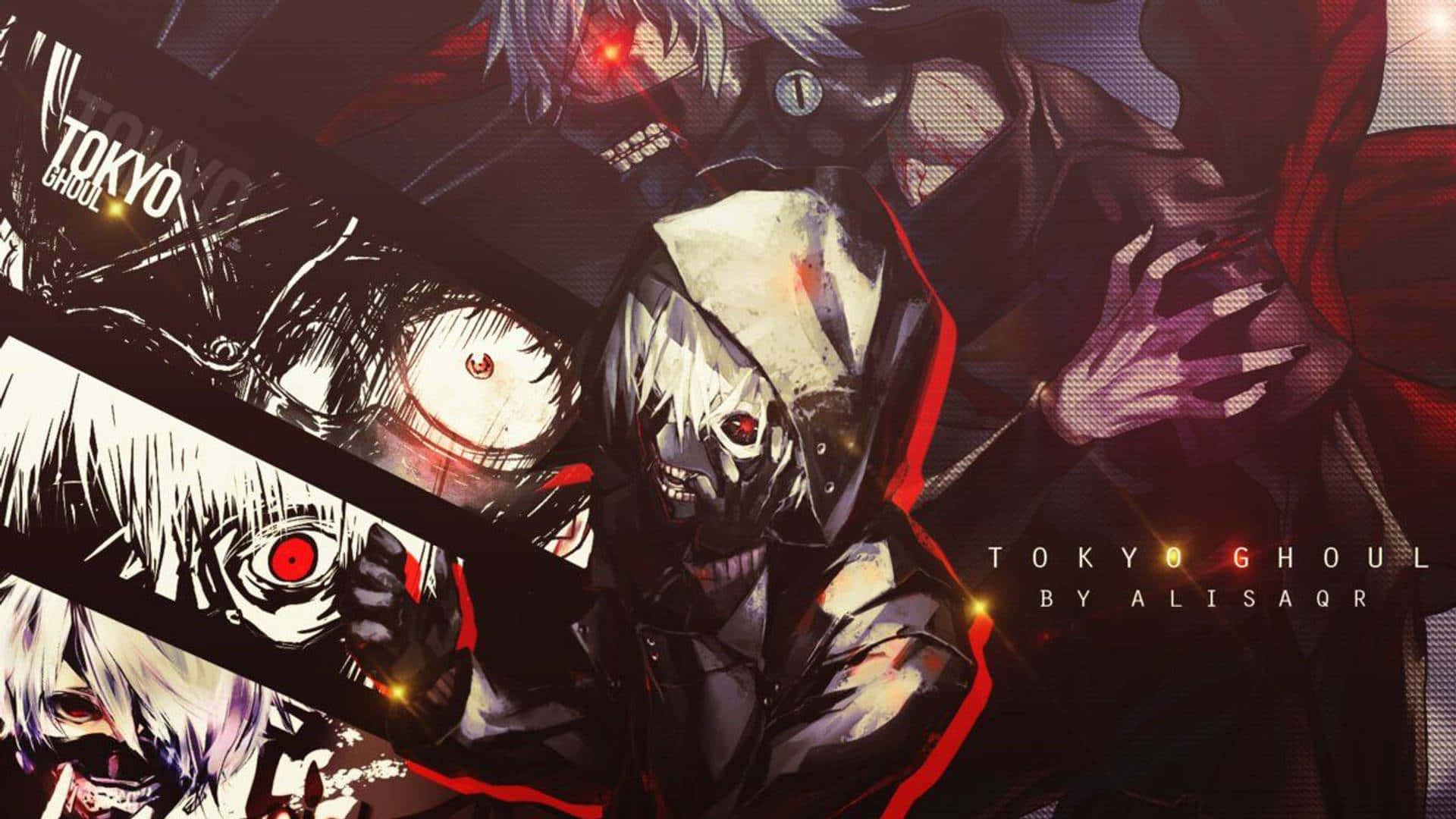 Tokyo Ghoul, red eyes, sharp teeth, Full HD Desktop Wallpaper