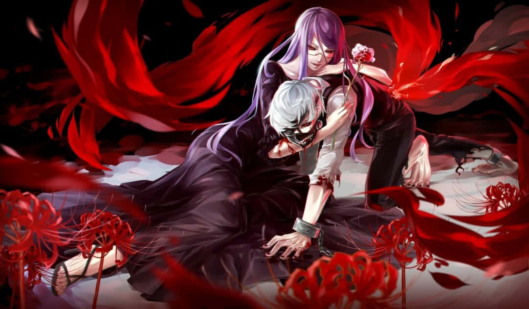 Tokyo Ghoul, red hair, purple hair, SD Desktop Wallpaper