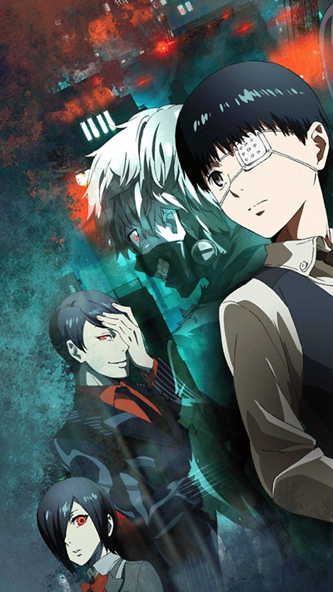 Tokyo Ghoul, main characters, red eyes, Full HD Phone Wallpaper