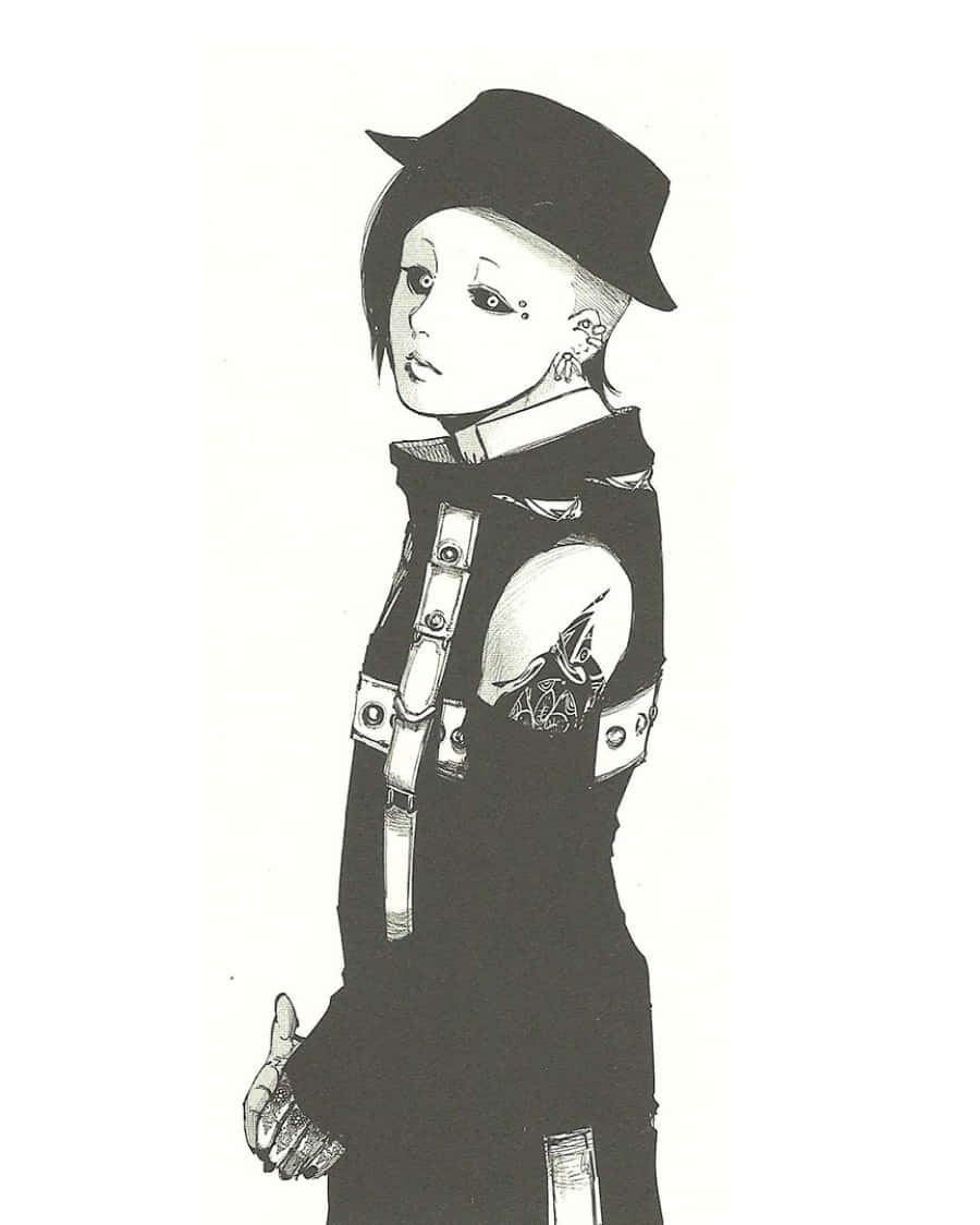 Tokyo Ghoul Uta, Uta, monochrome illustration, SD Phone Wallpaper