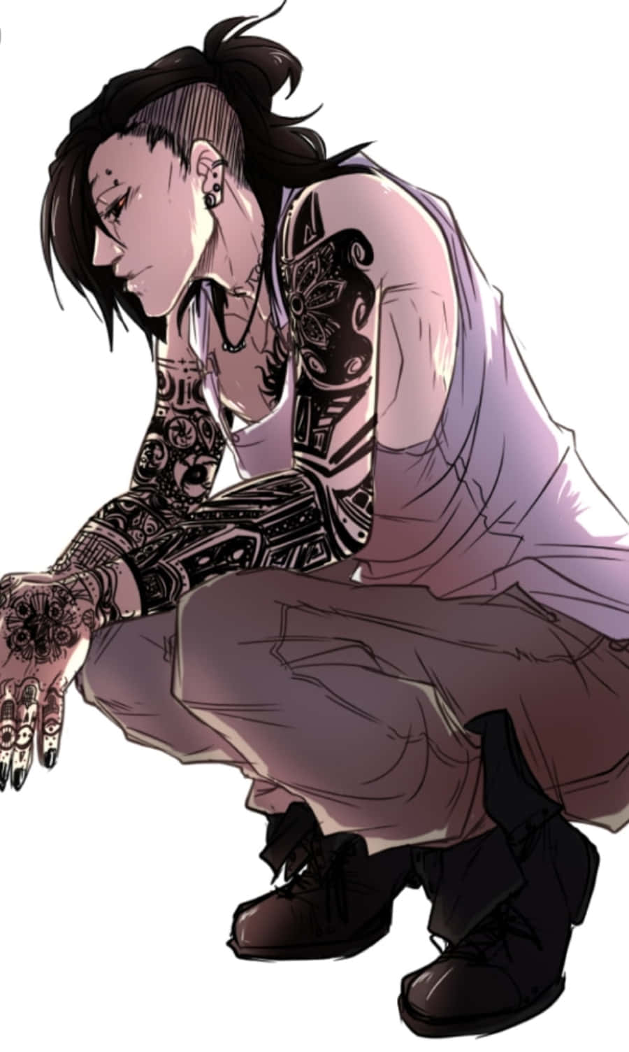 Tokyo Ghoul Uta, tattooed anime character, dark hair, HD Phone Wallpaper