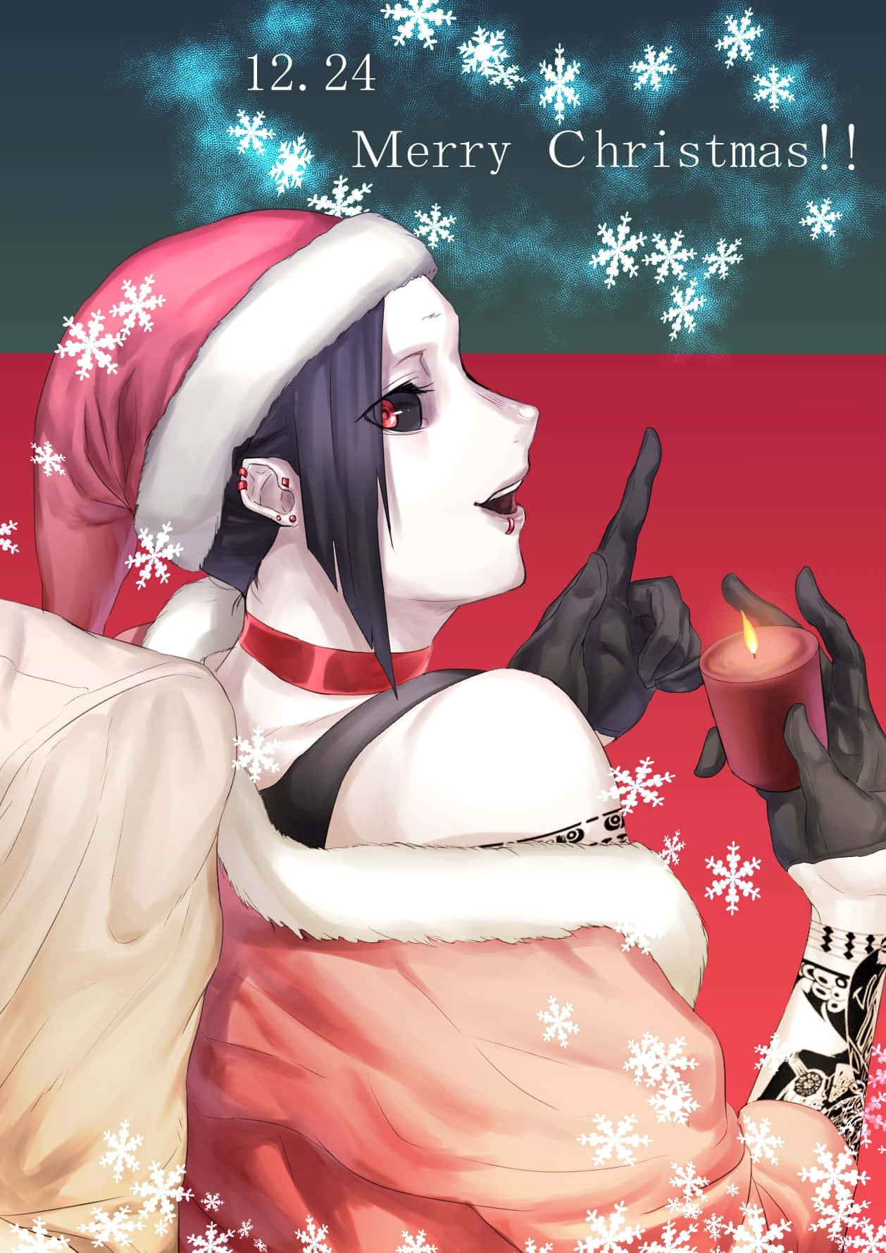Tokyo Ghoul Uta, Santa hat, lit candle, HD Phone Wallpaper