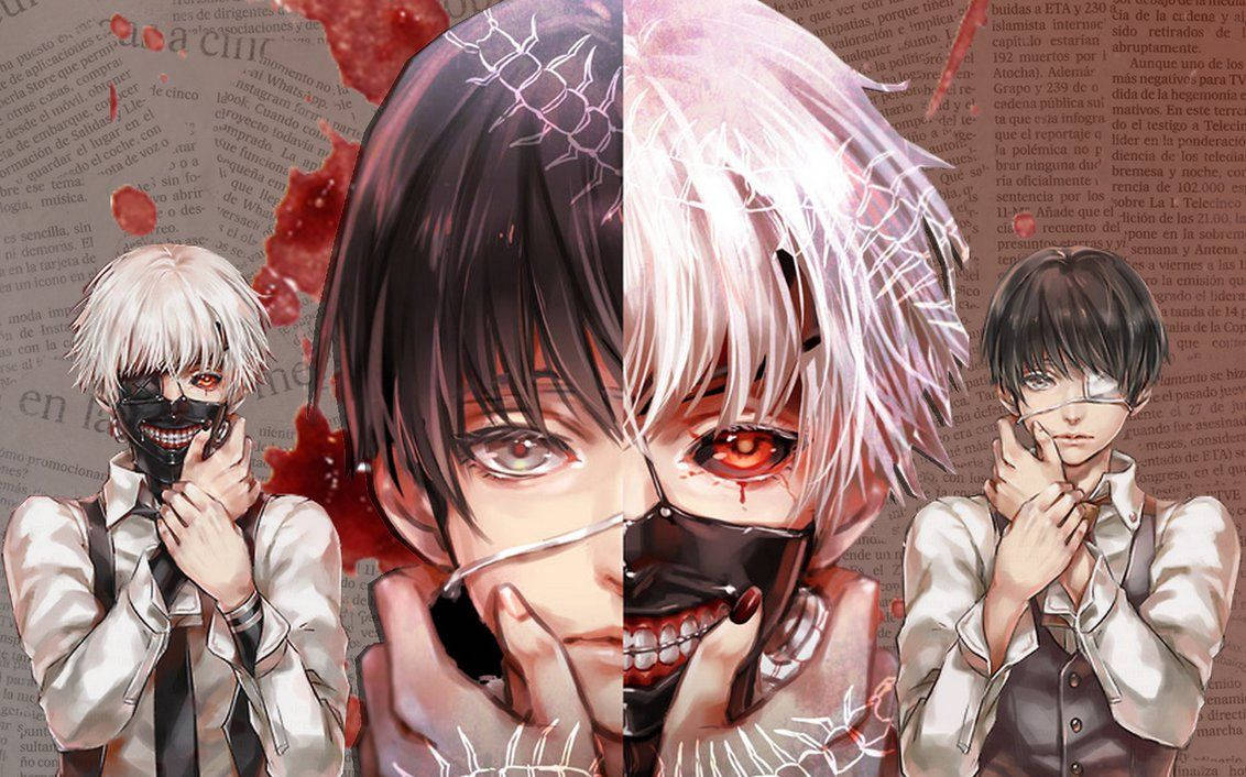 Tokyo Ghoul, anime characters, masks, SD Desktop Wallpaper