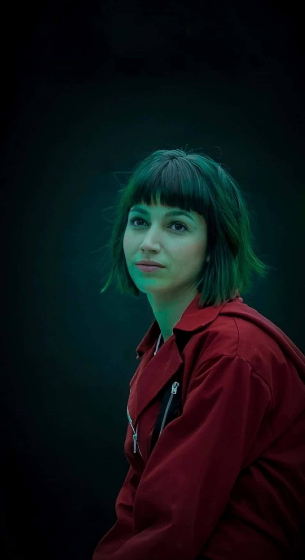 Tokyo, Money Heist, short green hair, Full HD Phone Wallpaper