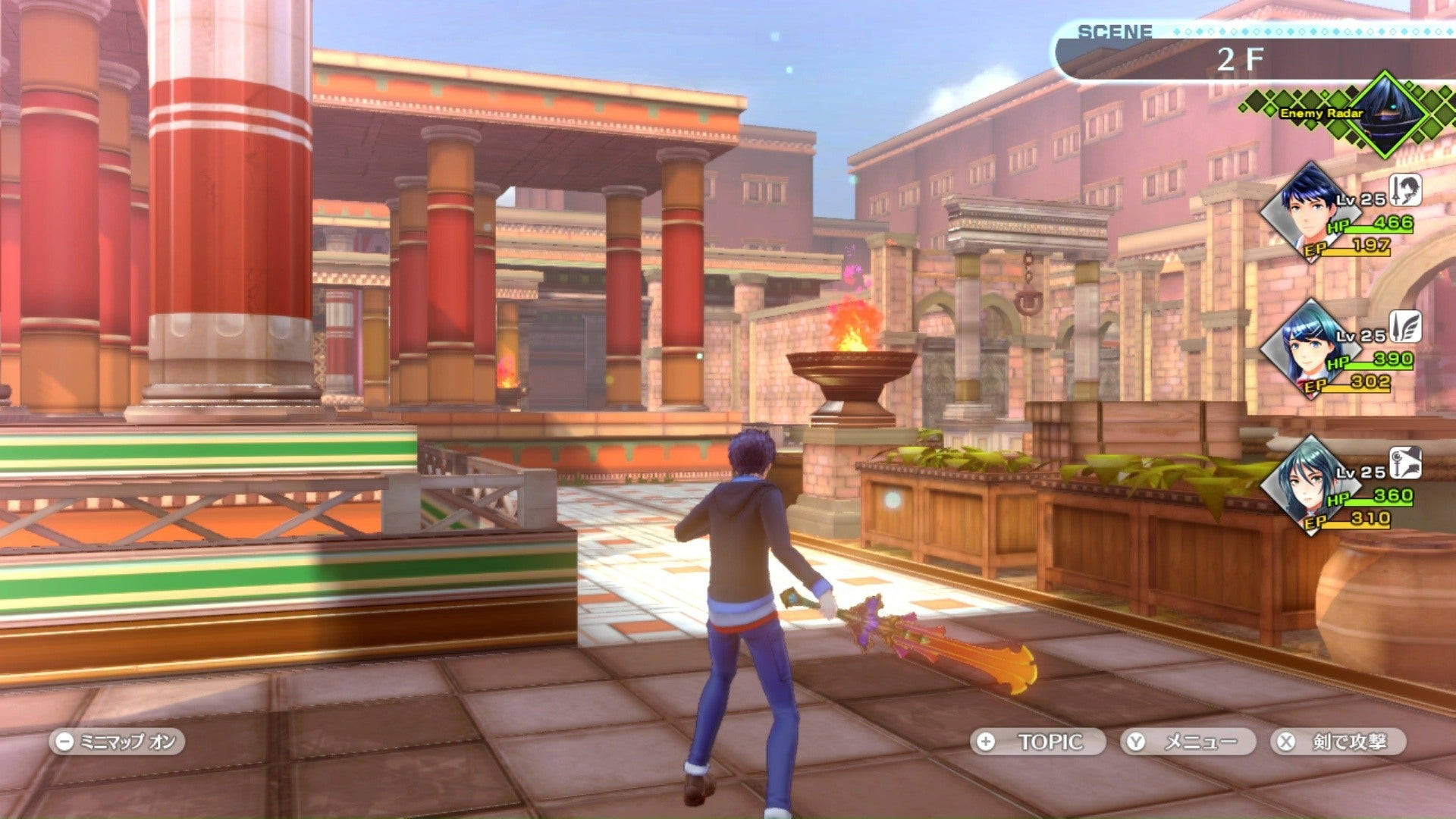 Tokyo Mirage Sessions, vintage castle, glowing sword, Full HD Desktop Wallpaper