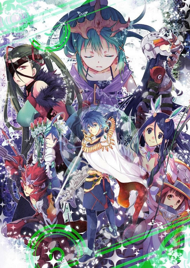 Tokyo Mirage Sessions, Sparkling Characters, glowing green energy, SD Phone Wallpaper